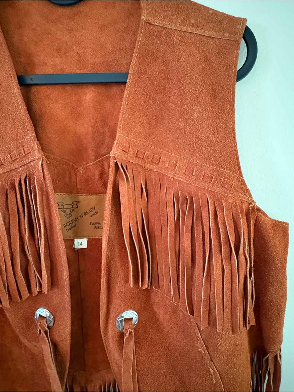 Vintage “Rough N Ready” Suede Fringe Vest - Picture 5 of 7